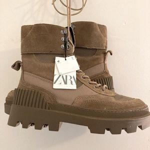 NWT ZARA LEATHER BOOTS
